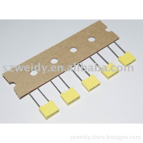 Subminiature metallized polyester film capacitor-box type (taping)